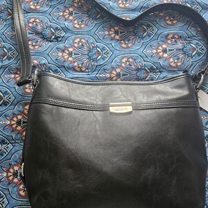 Rosetti Black Crossbody Bag Purse Faux Leather